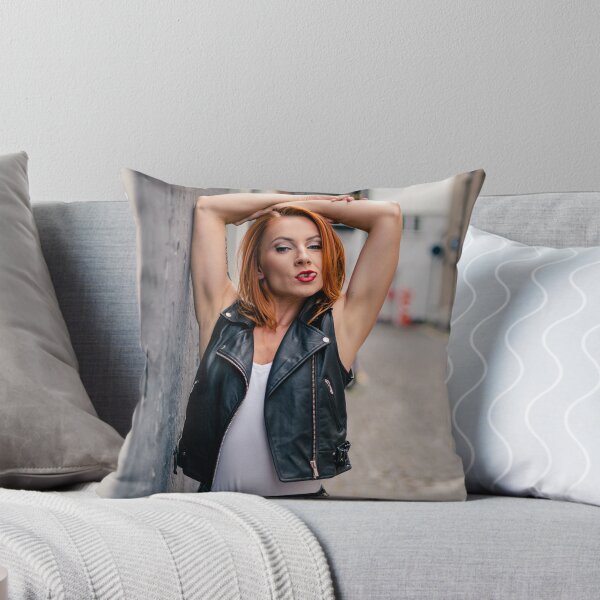 Item preview, female model posing and pouting  with their arms up Grunge street photography designed and sold by Vintage Designs +.