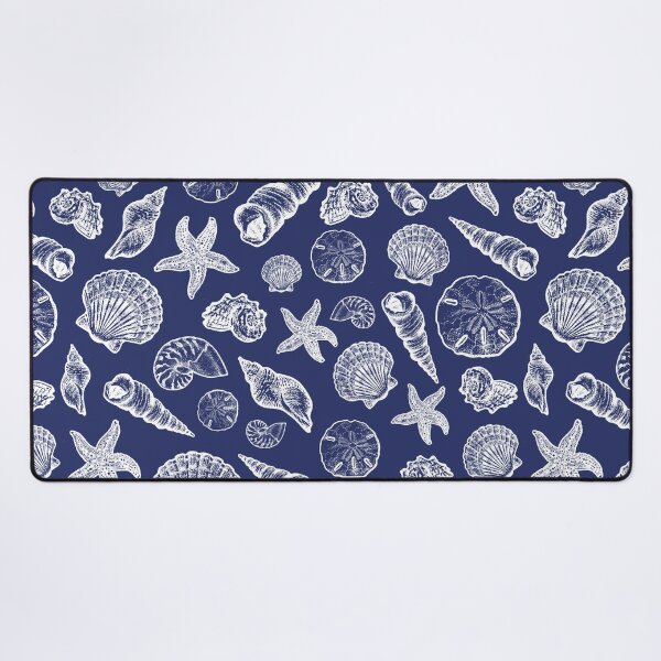 Item preview, Navy Blue Seashell Pattern designed and sold by Elizabeth Weglein.