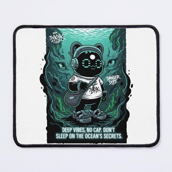 Item preview, Deep Vibes, No Cap – Kawaii Ocean Bear Street Art Digital PrintQuote Art designed and sold by AnnDesignStudio.