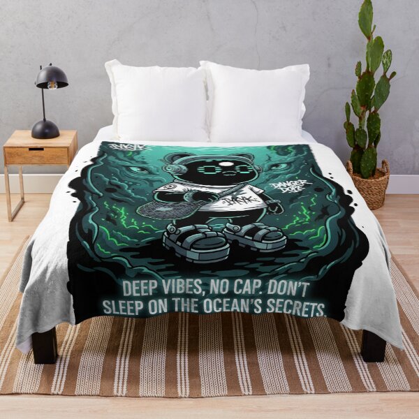 Item preview, Deep Vibes, No Cap – Kawaii Ocean Bear Street Art Digital PrintQuote Art designed and sold by AnnDesignStudio.