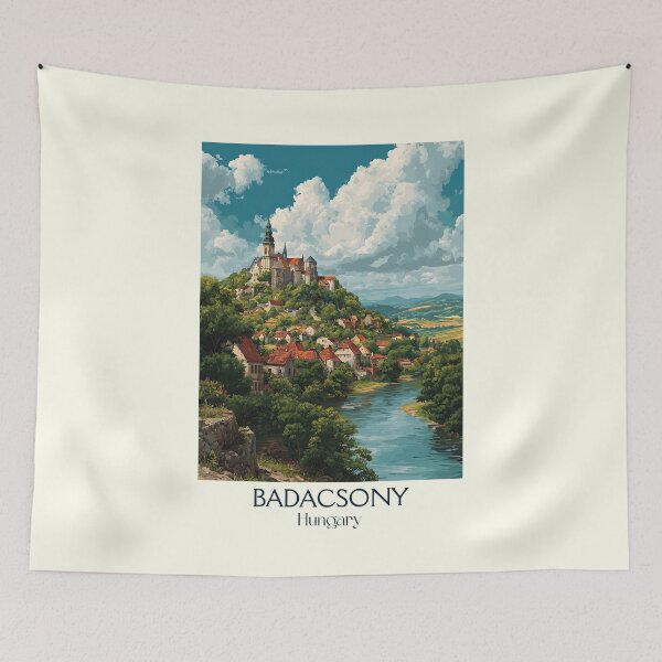 Item preview, Badacsony Hungary Wine Region Lake Design designed and sold by TuncGK.