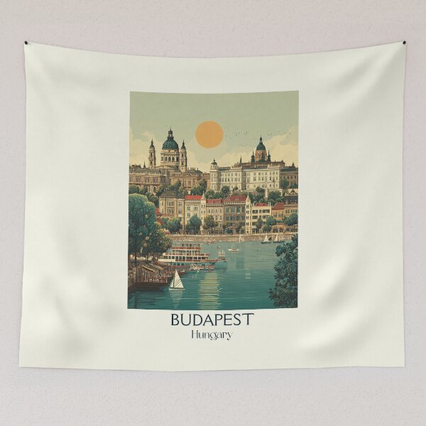 Item preview, Budapest Hungary Parliament River Design designed and sold by TuncGK.