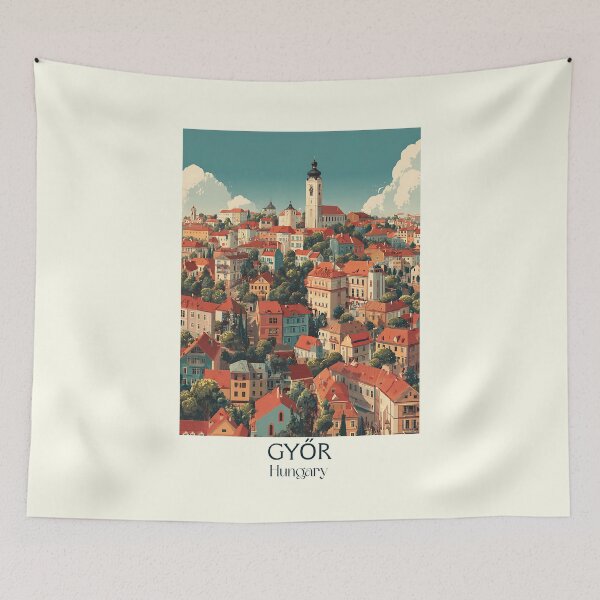 Item preview, Győr Hungary River Corner Heritage Design designed and sold by TuncGK.