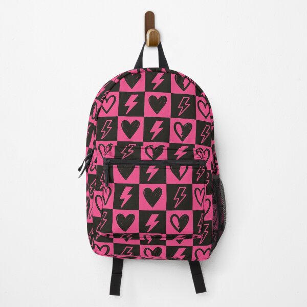 Item preview, Pink and Black Grunge Hearts and Lightning Bolts Pattern designed and sold by Owcomm.