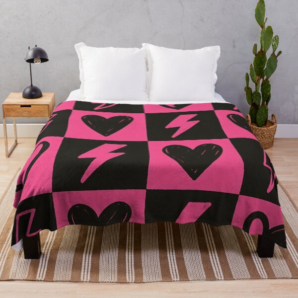 Item preview, Pink and Black Grunge Hearts and Lightning Bolts Pattern designed and sold by Owcomm.