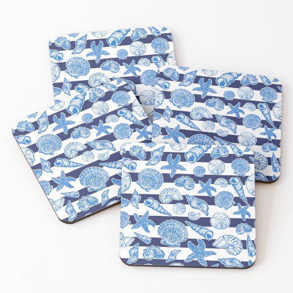 Item preview, Shells & Stripes - Nautical Navy designed and sold by Elizabeth Weglein.