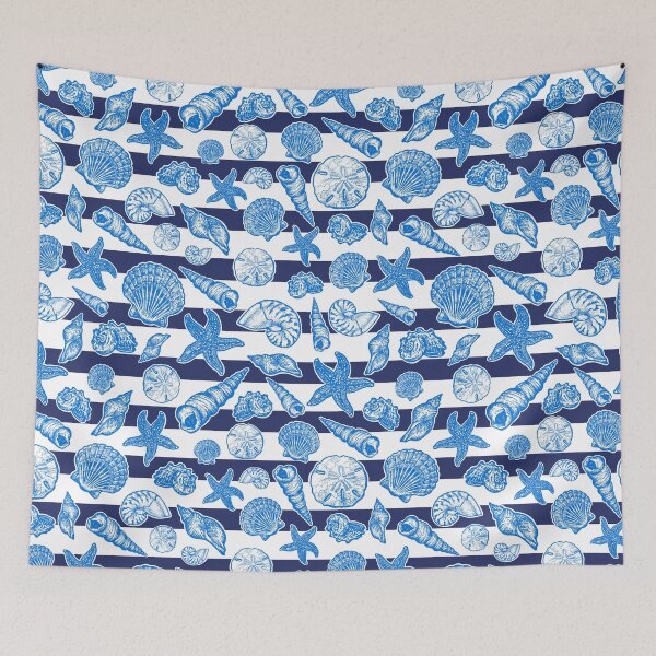 Item preview, Shells & Stripes - Nautical Navy designed and sold by Elizabeth Weglein.