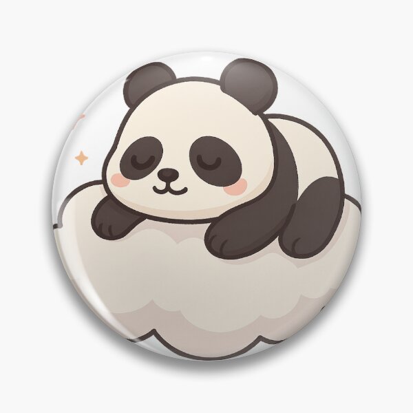 Item preview, Sleepy Cloud Panda – Cute Kawaii Animal on Fluffy Cloud with Stars designed and sold by SheepyDaily.