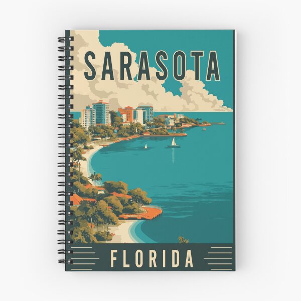 Item preview, Discover Gulf Coast Beach Town Sarasota in Florida - Travel Art designed and sold by turtlestart.