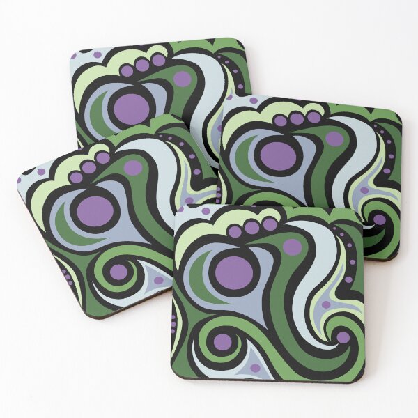 Item preview, Purples and Greens Abstract with black background designed and sold by VirgoArtStu.