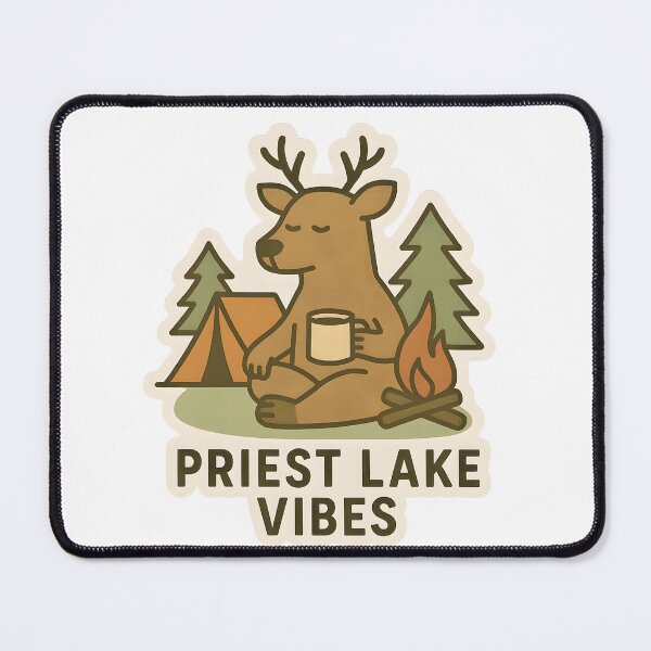 Item preview, Priest Lake Vibes – Campfire Deer Scene designed and sold by Kindwitch.