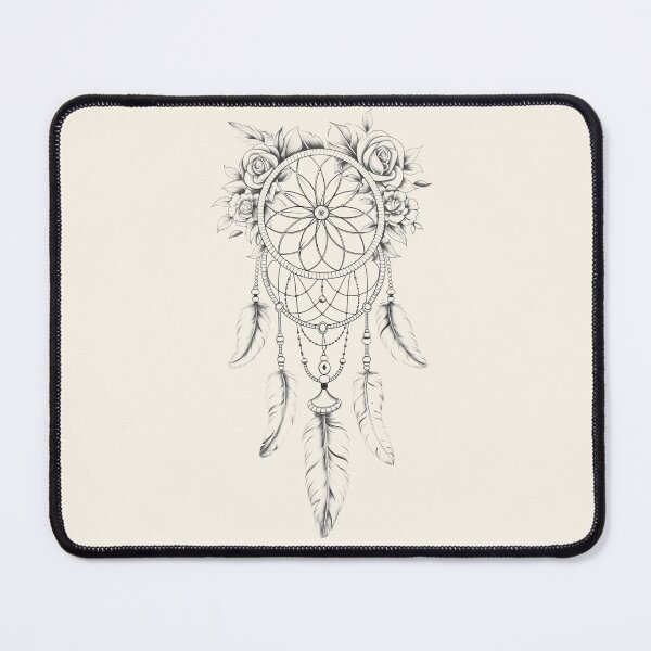 Item preview, Boho Floral Dreamcatcher – Minimal Line Feather Design designed and sold by GiriaGallery.