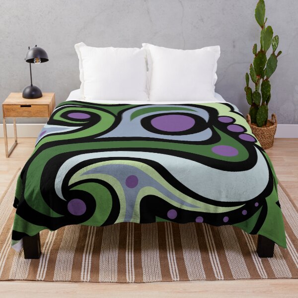 Item preview, Purples and Greens Abstract with black background designed and sold by VirgoArtStu.