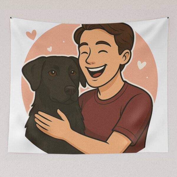 Item preview, Balearic Bond: Man & Majorca Shepherd Cartoon designed and sold by GoodyPaws.