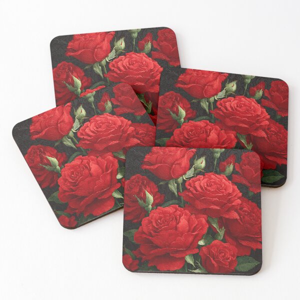 Item preview, Classic Red Rose Bouquet with Ornate Dark Background and Birthday Message designed and sold by daila70.