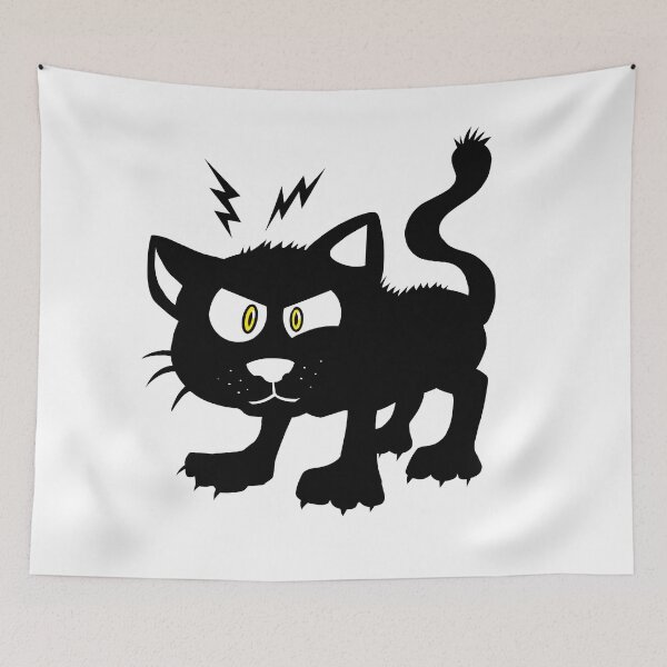 Item preview, a suspicious little black cat... beware of his revenge, black and white drawing designed and sold by fifou96.
