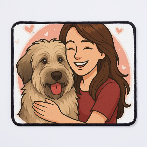 Item preview, Mountain Spirit: Woman & Catalan Sheepdog Cartoon designed and sold by GoodyPaws.