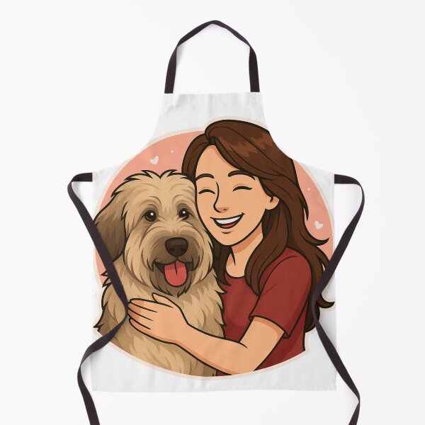 Item preview, Mountain Spirit: Woman & Catalan Sheepdog Cartoon designed and sold by GoodyPaws.