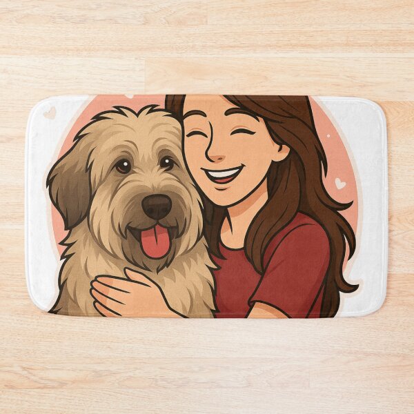 Item preview, Mountain Spirit: Woman & Catalan Sheepdog Cartoon designed and sold by GoodyPaws.