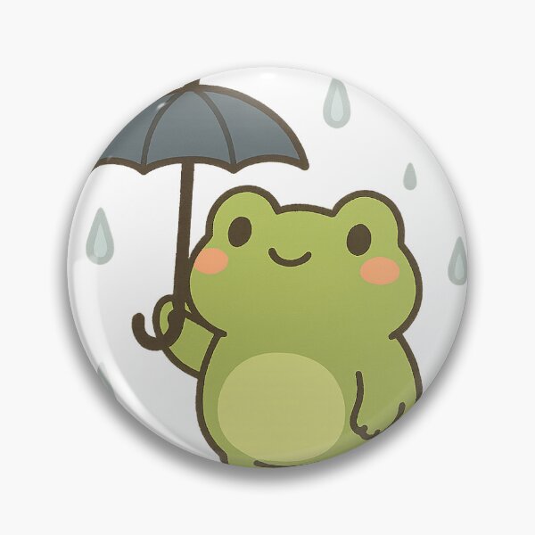 Item preview, Rain Frog with Umbrella – Cute Cartoon Amphibian in the Rain designed and sold by SheepyDaily.