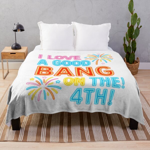 Item preview, I Love a Good Bang on the 4th – Neon Fireworks Design designed and sold by NCLaserDesigns.