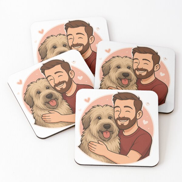 Item preview, Rustic Bond: Man & Catalan Sheepdog Cartoon designed and sold by GoodyPaws.