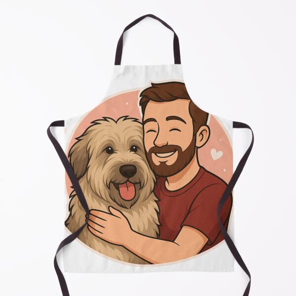 Item preview, Rustic Bond: Man & Catalan Sheepdog Cartoon designed and sold by GoodyPaws.