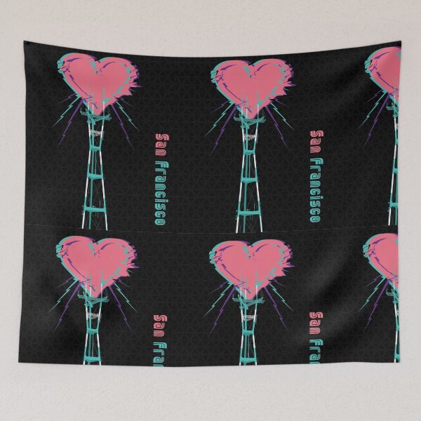 Item preview, San Francisco Sutro Tower San Francisco Love poster original art designed and sold by PIXEL POP DESIGNS - Beyond the Norm!.