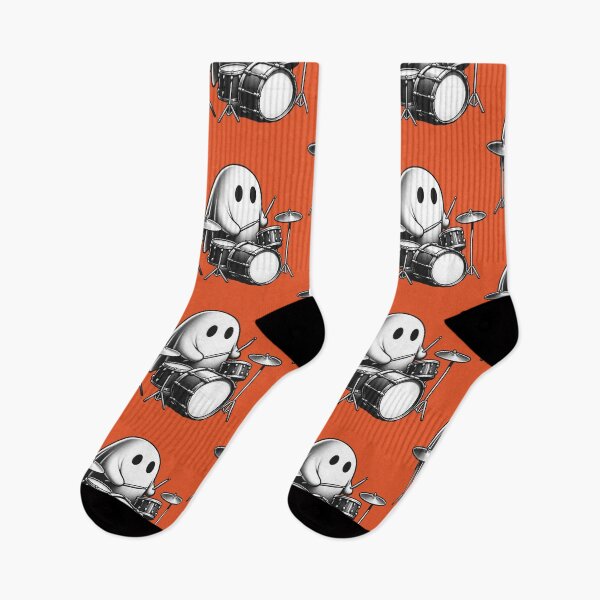 Item preview, Boo Ghost Playing On Drums. Funny Halloween designed and sold by ahmed2751989.