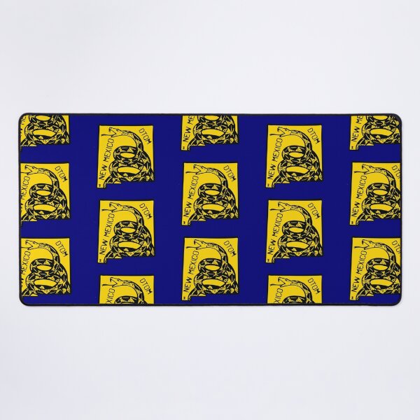 Item preview, New Mexican Nuevo Mexicano - Libertarian - Don't Tread On Me Gadsden Snake on  NEW MEXICO Map on Blue default background, #020279 DTOM = Don't Tread On Me designed and sold by pelagio.