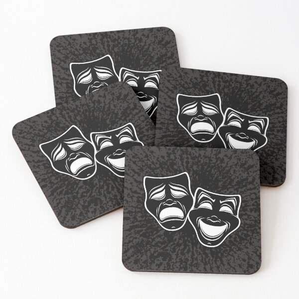 Item preview, Inverted Black And White Comedy And Tragedy Theater Masks designed and sold by fizzgig.