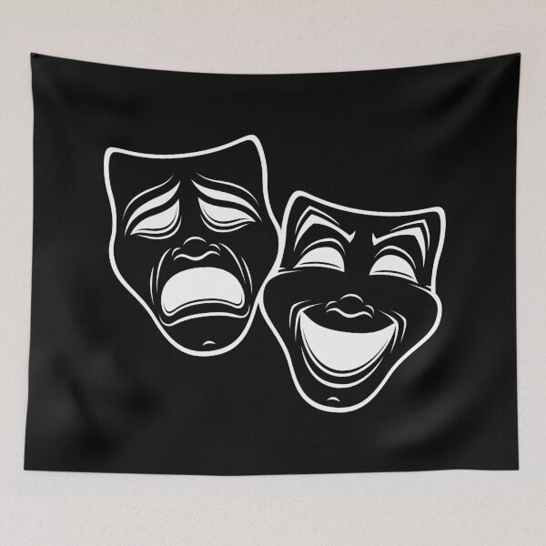 Item preview, Inverted Black And White Comedy And Tragedy Theater Masks designed and sold by fizzgig.
