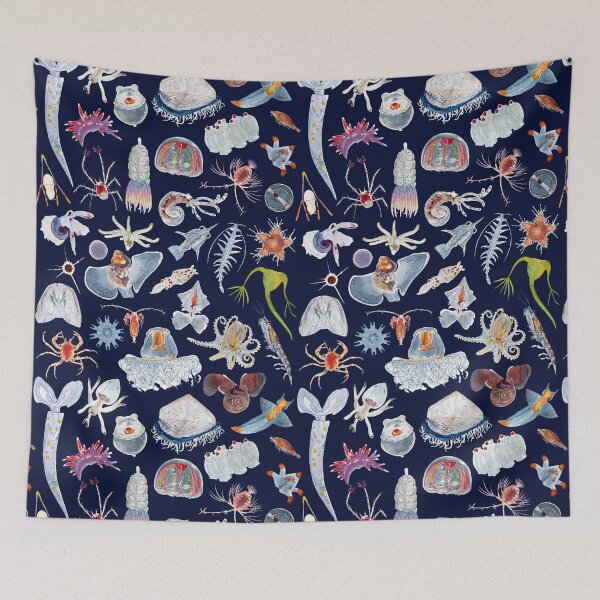 Item preview, PLANKTON POSTER-navy designed and sold by BEATRIZ ABAITUA.