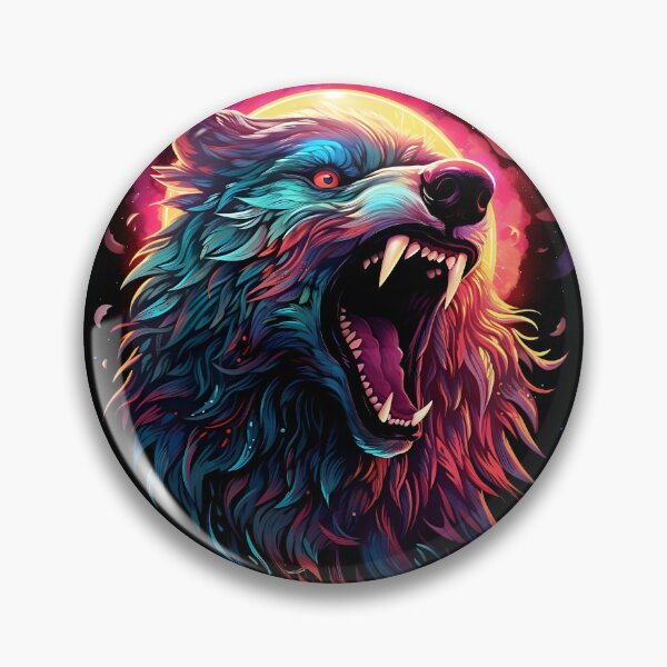 Item preview, Neon Wolf Roar Cosmic Power designed and sold by Amr Siam.