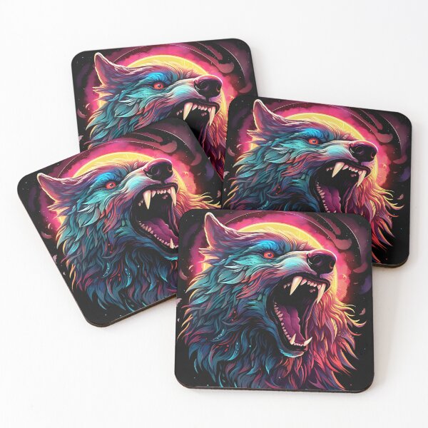 Item preview, Neon Wolf Roar Cosmic Power designed and sold by Amr Siam.