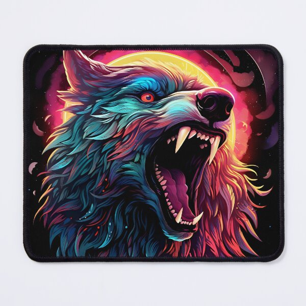 Item preview, Neon Wolf Roar Cosmic Power designed and sold by Amr Siam.