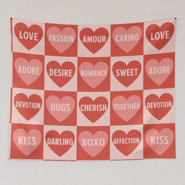 Item preview, Words of Love Hearts Pattern designed and sold by Owcomm.