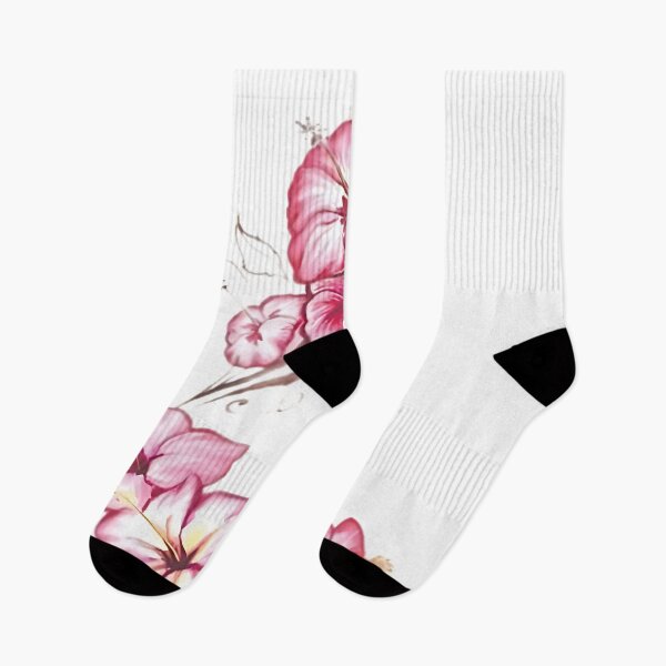 Aperçu de l'œuvre Autocollant fleur d'hibiscus rose créée et vendue par BASFARFASHION.