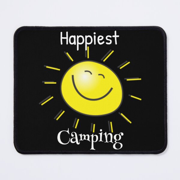 Item preview, Happiest Camping – Bright Yellow Grin Design designed and sold by RedDogStudio.