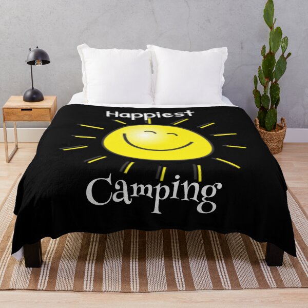 Item preview, Happiest Camping – Bright Yellow Grin Design designed and sold by RedDogStudio.