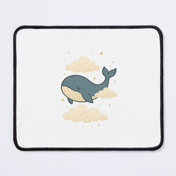 Item preview, Sky Whale – Dreamy Cartoon Whale Floating in Clouds with Stars designed and sold by SheepyDaily.