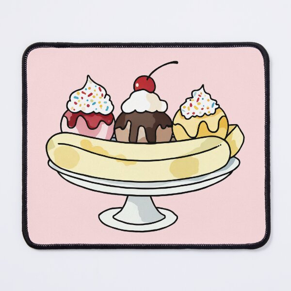 Item preview, Banana Split Ice Cream Sundae Watercolor designed and sold by Magnolia Valley Art.