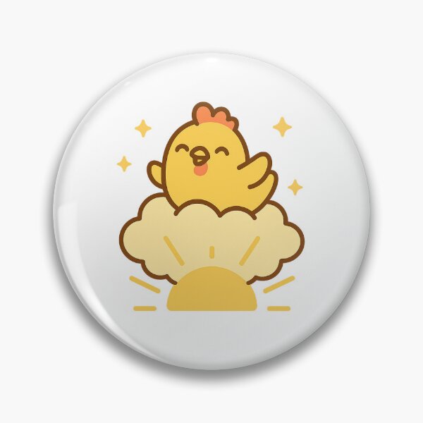 Item preview, Sunny Chicken – Happy Cartoon Hen on Sun Cloud with Sparkles designed and sold by SheepyDaily.