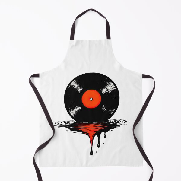 Item preview, Melting Vinyl Record with Red Center Dark Music Art designed and sold by ArtfulWeave.