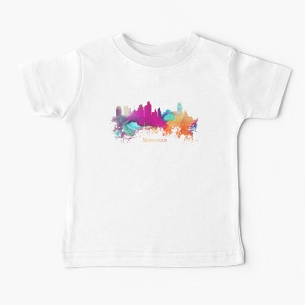 Minneapolis Skyline City watercolor Baby T-Shirt
