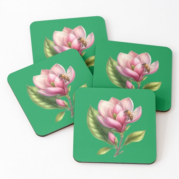 Item preview,  A Bee's Gentle Rest on a Pink Magnolia designed and sold by IraBum.