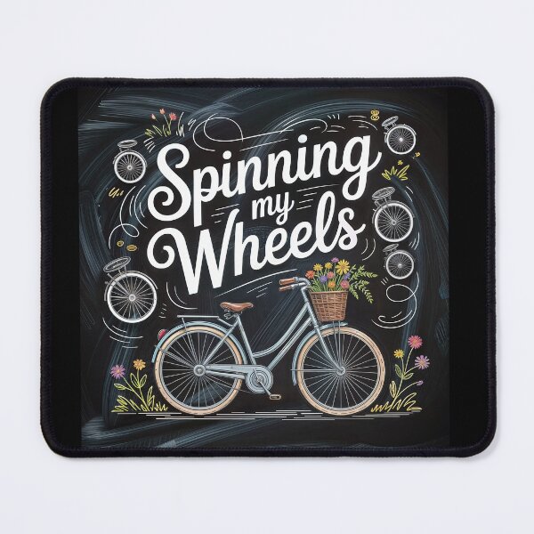Item preview, Spinning My Wheels – Whimsical Bicycle & Floral Typography Art designed and sold by ForeverPrintsOK.