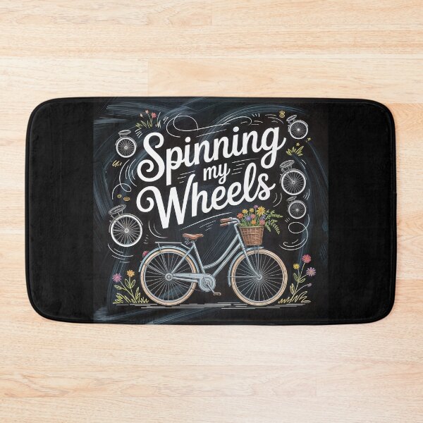 Item preview, Spinning My Wheels – Whimsical Bicycle & Floral Typography Art designed and sold by ForeverPrintsOK.