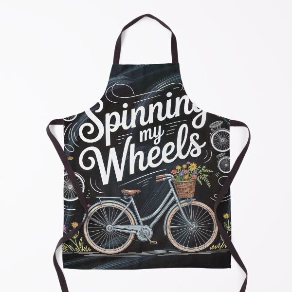 Item preview, Spinning My Wheels – Whimsical Bicycle & Floral Typography Art designed and sold by ForeverPrintsOK.