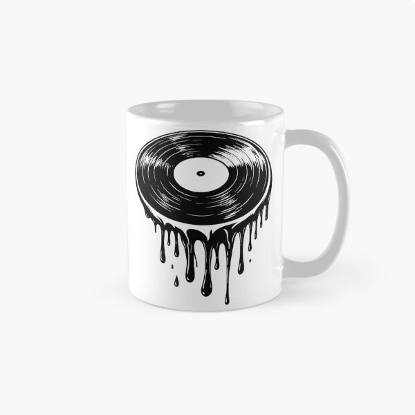 Item preview, Melting Vinyl Record Black and White Drip Art Design designed and sold by ArtfulWeave.